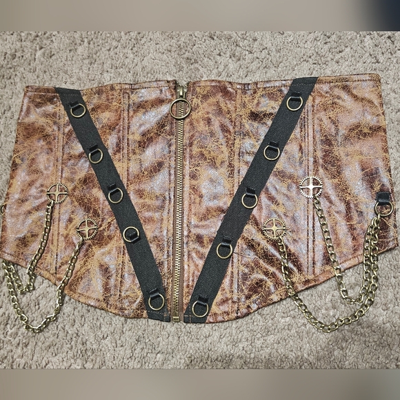 Brown Steampunk Crop Top - Picture 8 of 8